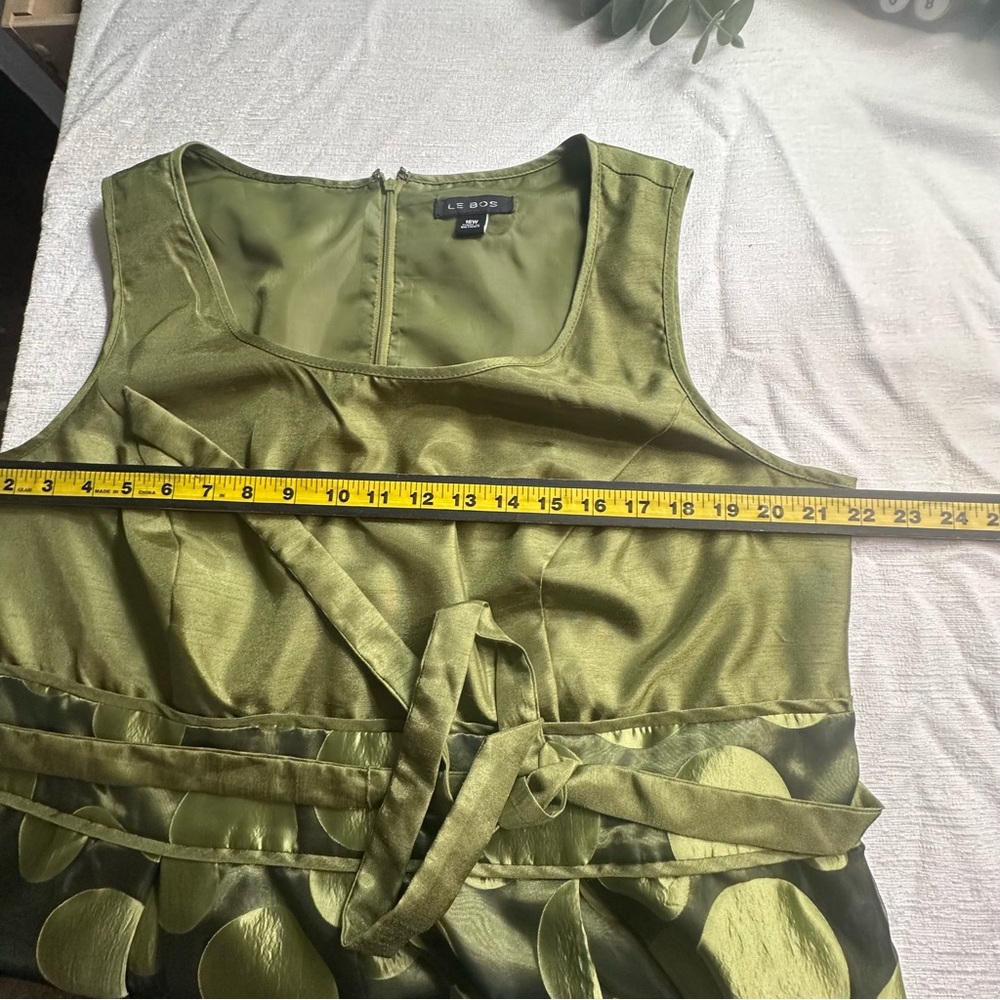 Le Bos Olive Green 2 pc Sleeveless Dress with Bolero Top -Women’s Plus Sz 16W - Picture 8 of 16